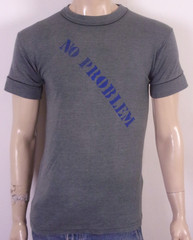 vintage 80s soft stretchy NO PROBLEM T-Shirt BBA Filron Perry Como? SZ L
