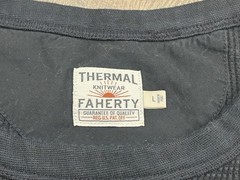 Faherty Thermal Knitwear Waffle Shirt Mens Large Long Sleeve Black
