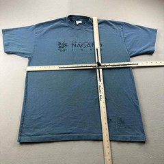 Vintage Nagano Winter Olympics T-Shirt Mens XL Teal Blue Andazia Japan 1998 90s