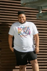 D555 Duke Big Mens Bondi Beach Printed T-Shirt White 2XL 3XL 4XL 5XL 6XL 601711K