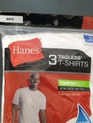 Hanes ComfortSoft 2135 Crewneck Tagless Men’s White T-shirt – Size L – 3 Pack