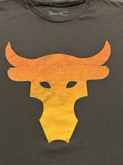 Under Armour Shirt Mens XL Gray Project Rock Brahma Bull Ombre Loose Fit