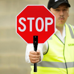 Stop Slow Traffic Sign With Handle Double Sided Safety Paddle Sign 2 Pack 13×13″