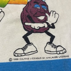 Vintage 1988 California Raisins Music Group Button Blues Distressed Crop Shirt