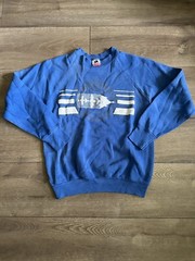 VTG Castle Air Force Base Fighter Jet Sweater Sz M Blue