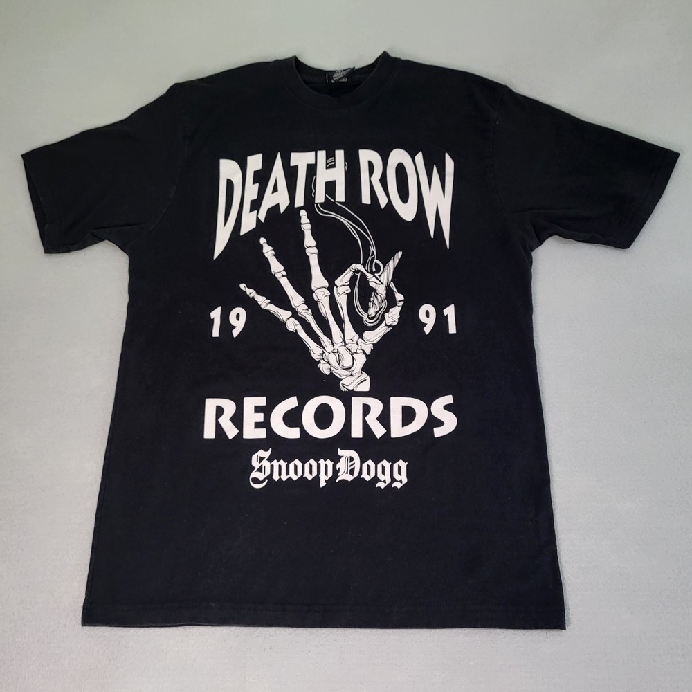 Death Row Records 1991 Snoop Dog Graphic Tee T-Shirt Black Size M
