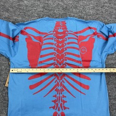 LRG Dead Serious Shirt Mens 3XL Blue Skeleton Lifted Research Group Kanye Glow
