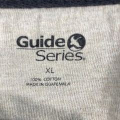 Guide Series Henley Shirt Mens XL Charcoal Gray Waffle Knit Long Sleeve Cotton