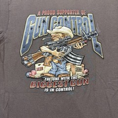 Vtg Y2K Funny Hillbilly 2nd Amendment Patriotic USA AR Beer Shotgun