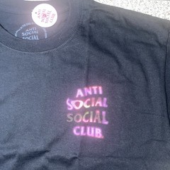 NEW Anti Social Social Club Mens Lava T-Shirt ASSC Tee Black Purple Pink L Large