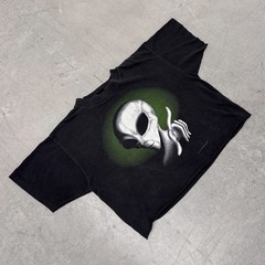 Fashion Victim Alien Point Shirt Large 1995 Single Stitch Glow in the Dark Faded