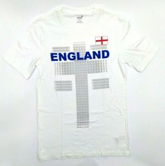 Team England World Cup Men’s T-Shirt Soccer Federation One Team White Small New