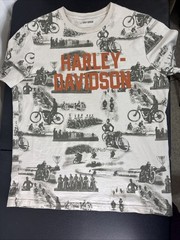 Harley Davidson T-Shirt Old Fashion Motorcycles Print Mens Large HD Harley Shirt