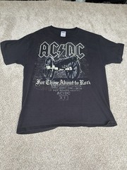 AC/DC Rock n Roll T-Shirt Black Size Large For Those About To Rock Mezzanine