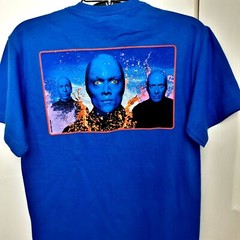 RARE Vintage Y2K Blue Man Group THE VENETIAN Size Small S T-Shirt Blue Art