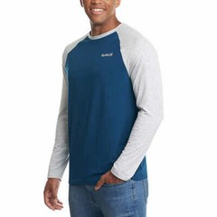 NWT Hurley Men’s Raglan Long Sleeve Tee, Light Weight