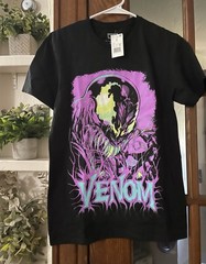 Marvel Venom Men’s S Black Cotton Jersey Crew Neck Graphic Tee Short Sleeve