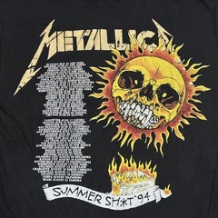 Vintage Metallica Summer Sh*t 1994 90s Band Size L Single Stitch T-Shirt REPRINT