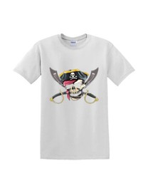 T-Shirt S to 2xl 3xl – PIRATE SKULL SWORDS fun humor adult