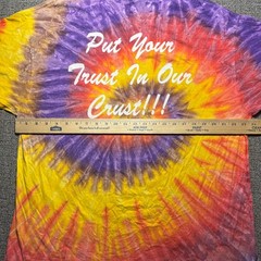 Vintage Tie Dye Pizza Place T Shirt Mens XL Purple Red Yellow Spiral Colortone