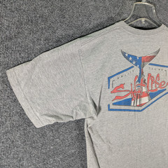 Salt Life Mens Large Gray Cotton USA Whale Graphic Short Sleeve Pocket T-Shirt