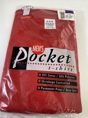 Kmart Pocket T-Shirt Mens XL Red New Vintage 90s Made in USA Cotton Blend Tee