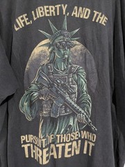 American Apparel Men’s 2XL Black “Warrior XII” Patriotic Graphic Crew Neck Tee