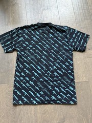 Rogue Status Gun Show All-Over Shirt Large Black & Aqua Short Sleeve Rob Dyrdek