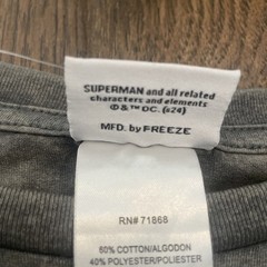 Superman Men’s XL Grey Mineral Wash T-shirt Red White Blue Shields DC Comics NWT
