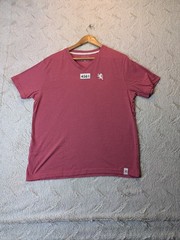 Cactus Man Ricky Singh Men’s XL V-Neck Sueded T-Shirt Short Sleeve Heathered Red