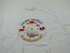 VTG Golden Triangle Shirt Adult XL Myanmar Thailand Laos China Embroidered Logo