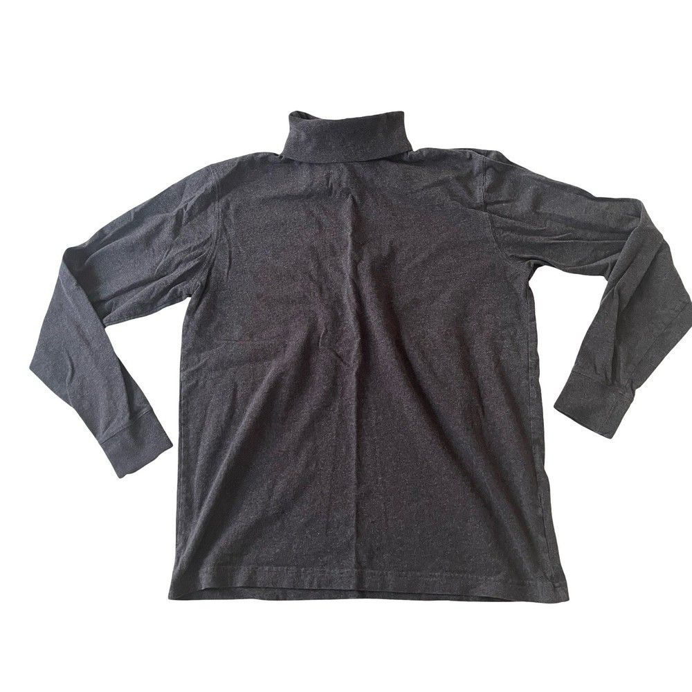 Lands’ End Men’s Size S 34-36 Dark Gray Turtleneck Long Sleeve T-Shirt Cotton