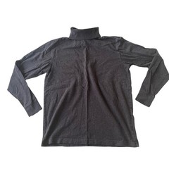 Lands’ End Men’s Size S 34-36 Dark Gray Turtleneck Long Sleeve T-Shirt Cotton