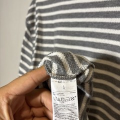 Mens Old Navy Rib Knit Shirt Size Large L/S Cotton Gray White Preppy Casual Y2K