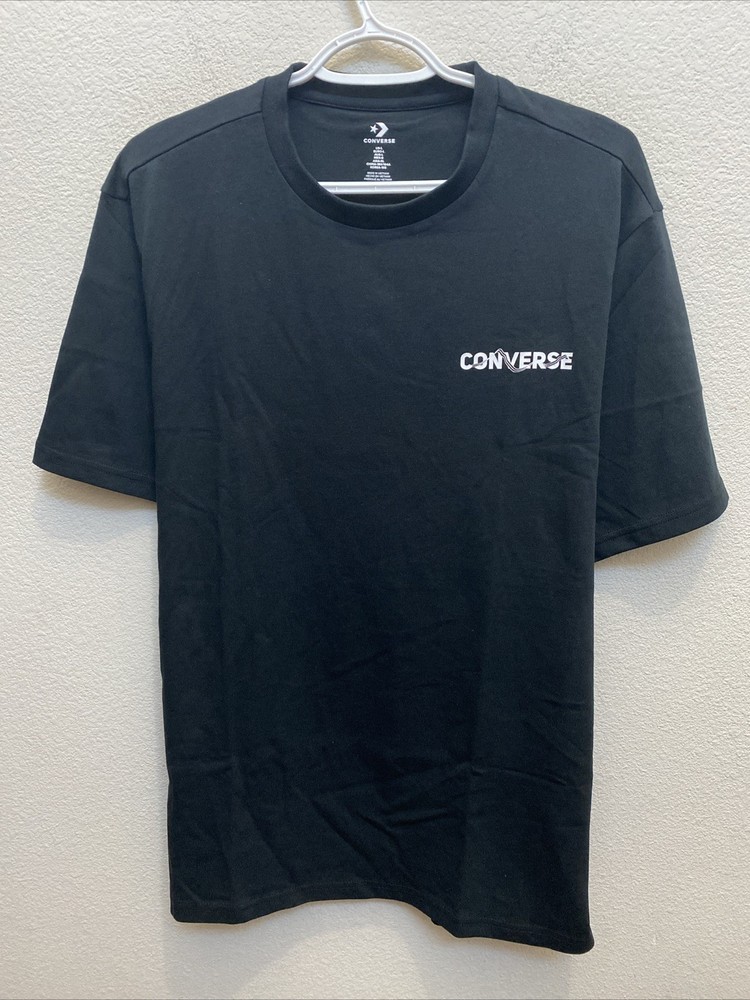 NEW Converse Large Black Crew Neck T-Shirt NWT Logo Tee $35