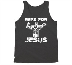 Reps For Jesus Christian Gym Workout Exercise Fit Tanktop Tank Top Tee Gift New