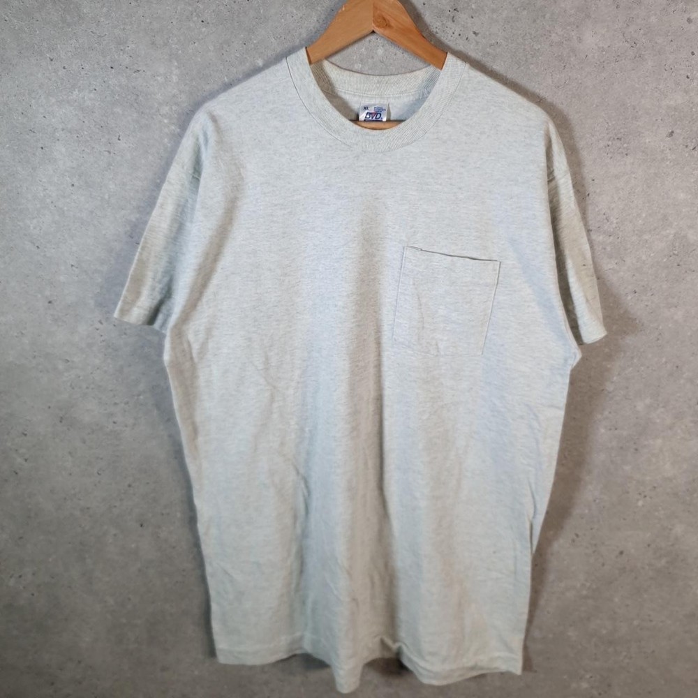 Vintage BVD Plain Pocket USA 90s Single Stitch T Shirt Mens XL Grey