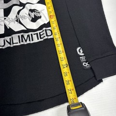Vtg Ecko Unltd Mens Center Logo Thermal Waffle Knit Long Sleeve Shirt L Black