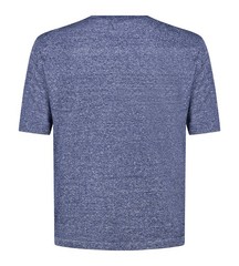 STILE LATINO t-shirt linen cotton EU 56 US 46 blue melange normal fit