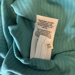 George Mens XL Teal Horizontal Stripe Pocket T-Shirt Cotton Blend New