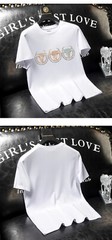 New Fashion Bull Rhinestones Summer Short Sleeve Luxury Men Streetwear T-Shirt