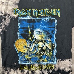 Iron Maiden Live After Death 2017 Mens XL Short Sleeve Acid Wash T-Shirt