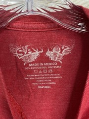 Underdog Savvy Adult Red Graphic Tee S/M Cut Off Open Sides Lightweight Retro