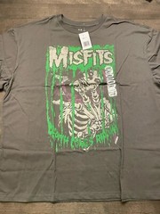 Misfits – Death Comes RIpping Vtg-Stlye T-Shirt – Men’s Punk Rock Shirt Gray