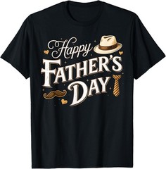 Happy Fathers Day Classic Vintage Retro Dad Grandpa Papa Men T-Shirt