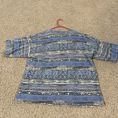 Made In USA 100% Cotton Blue Geometric Pattern Mens Size Large 22”x29”