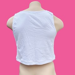 Varsity Personalization number Custom print men white crop tank top