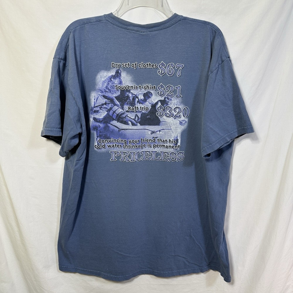 Vintage White Water Rafting Distressed Priceless T-Shirt West Virginia Shrinkage
