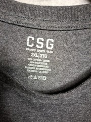 CSG Champs Sports Gear 2XL Charcoal Gray Seamless Sides Tee Soft Stretch Shirt