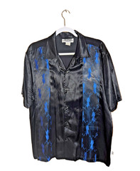 Vintage Pop Icon S/S Shirt Black Foil w/ Blue Lightning Panels 90’s USA Large